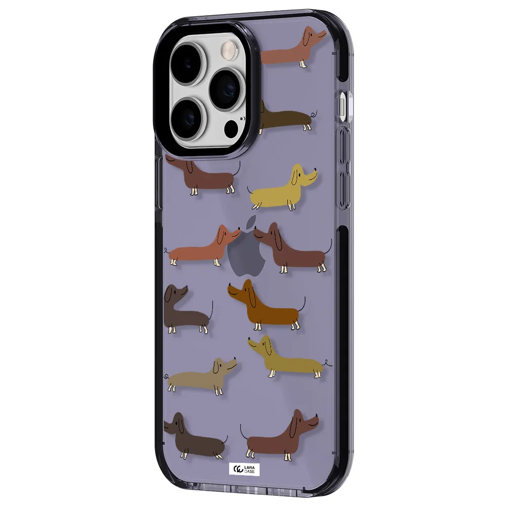Dachshund Dogs Apple iPhone 14 pro max impact Lilac Case