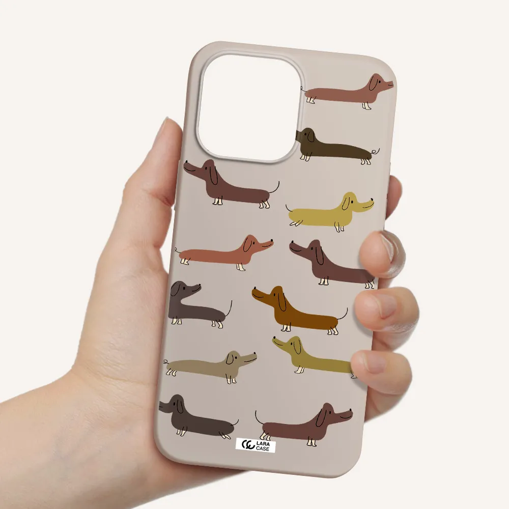 Dachshund Dogs Apple iPhone 14 pro max Silicone Stone Case