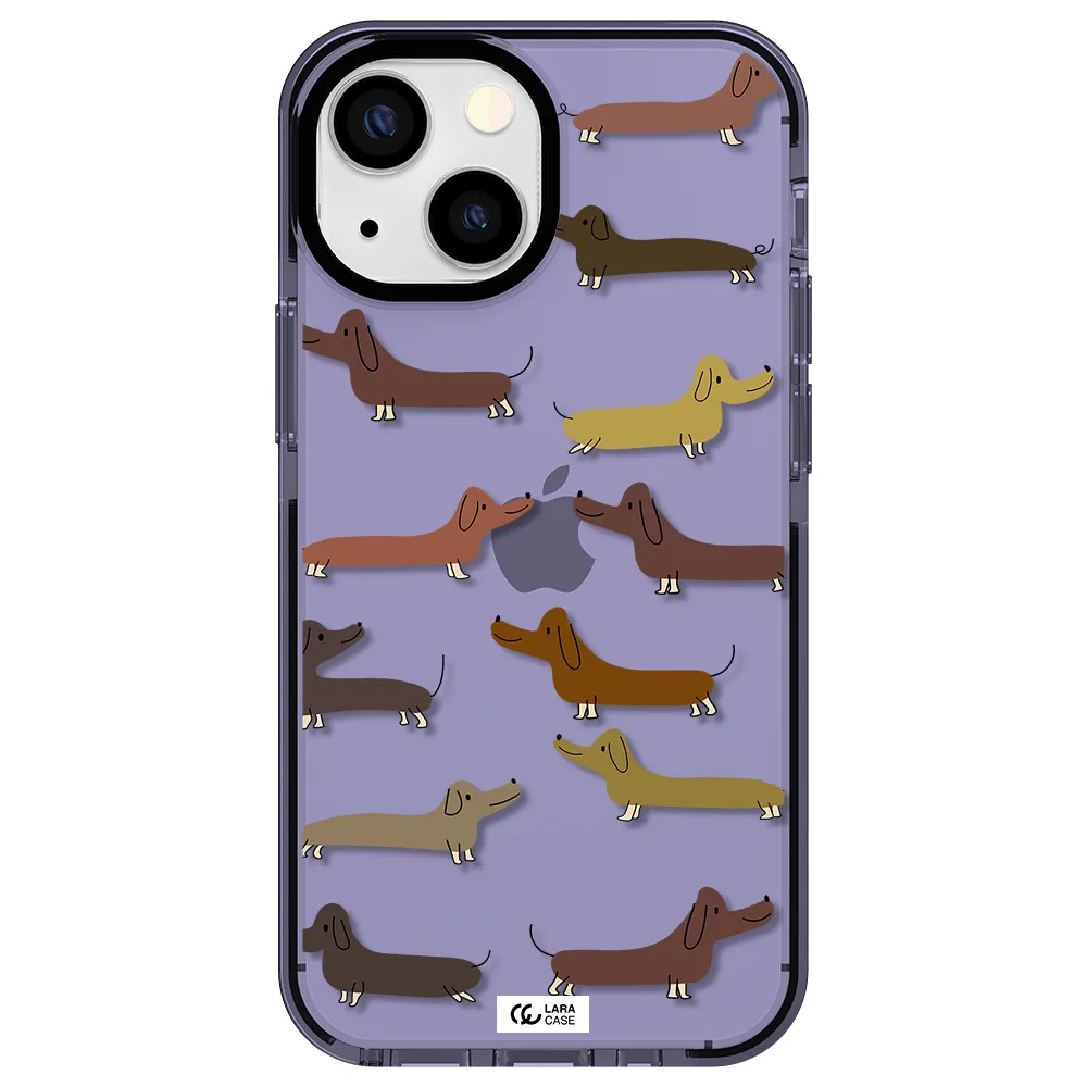 Dachshund Dogs Apple iPhone 15 impact Lilac Case