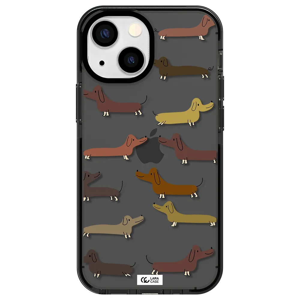 Dachshund Dogs Apple iPhone 15 impact Smoke Black Case
