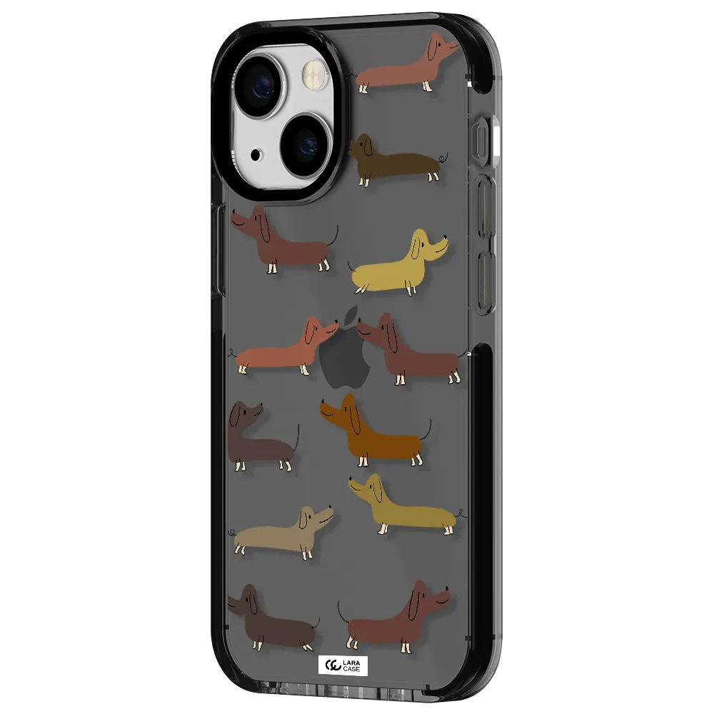 Dachshund Dogs Apple iPhone 15 impact Smoke Black Case