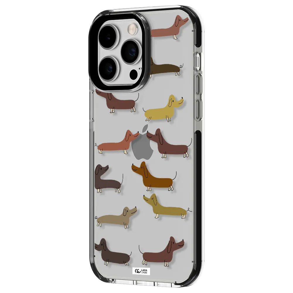 Dachshund Dogs Apple iPhone 15 Pro Max impact black border Case