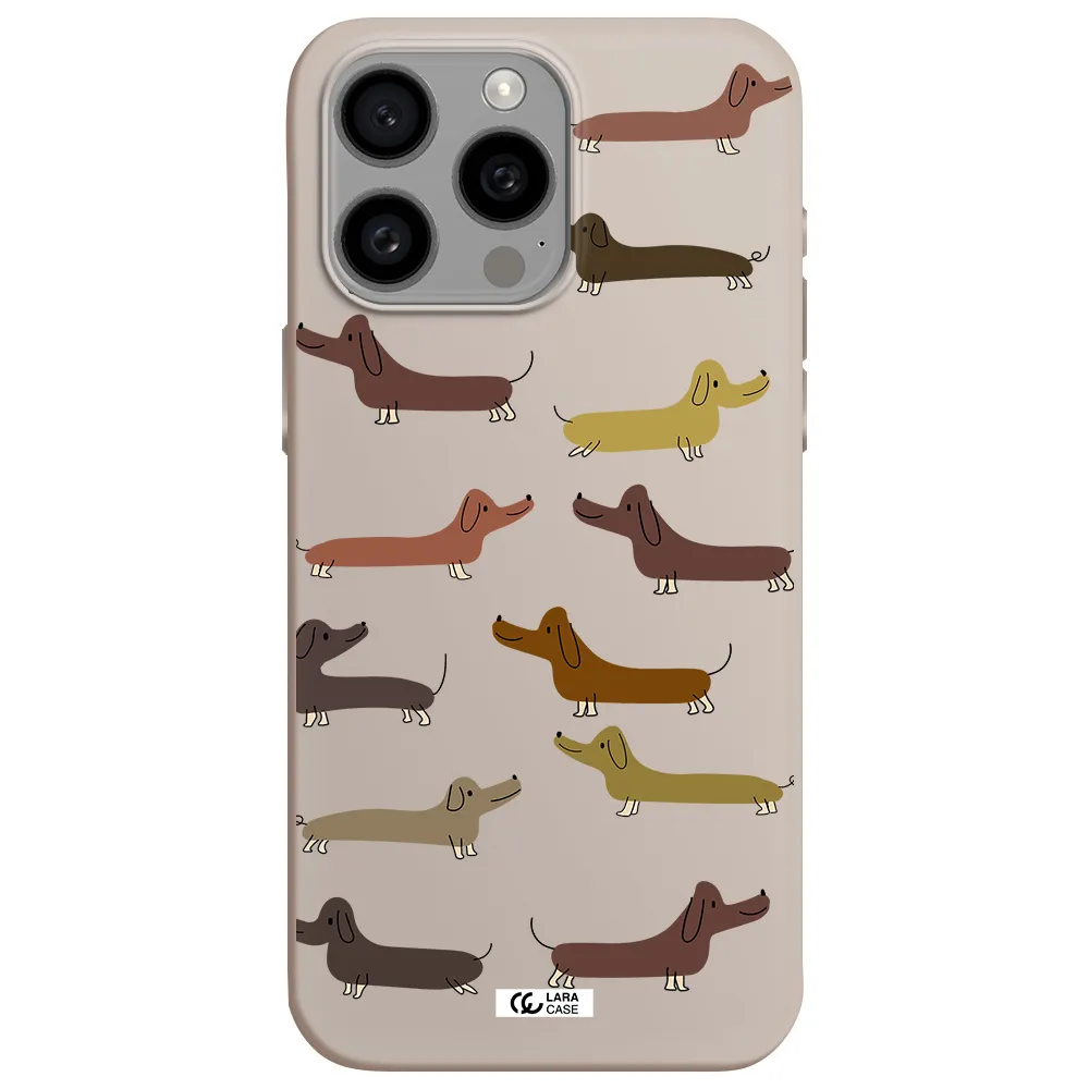 Dachshund Dogs Apple Iphone 15 Pro max Silicone Stone Case