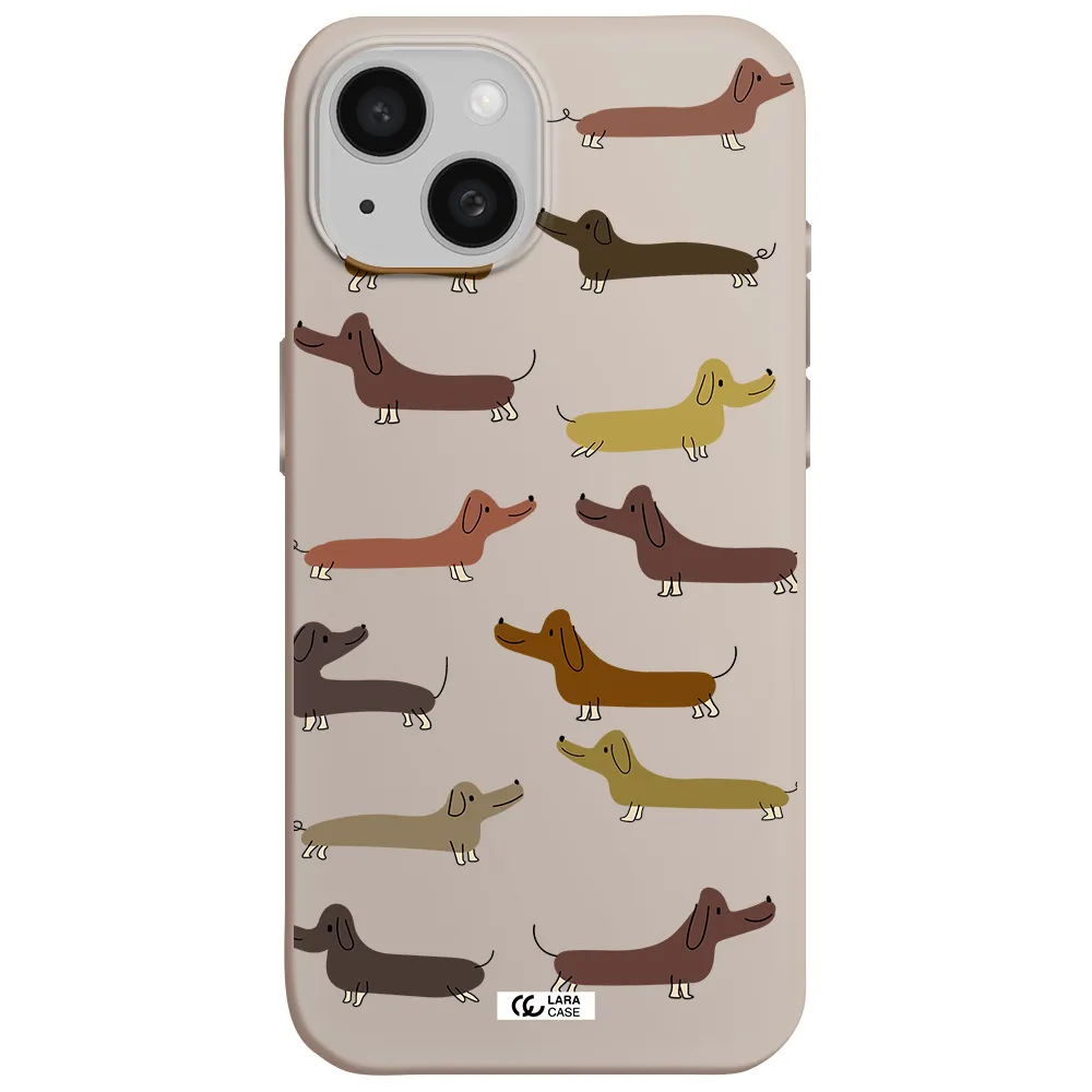 Dachshund Dogs Apple iPhone 15 Silicone Stone Case