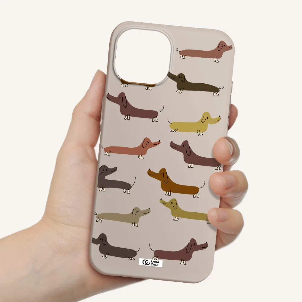 Dachshund Dogs Apple iPhone 15 Silicone Stone Case