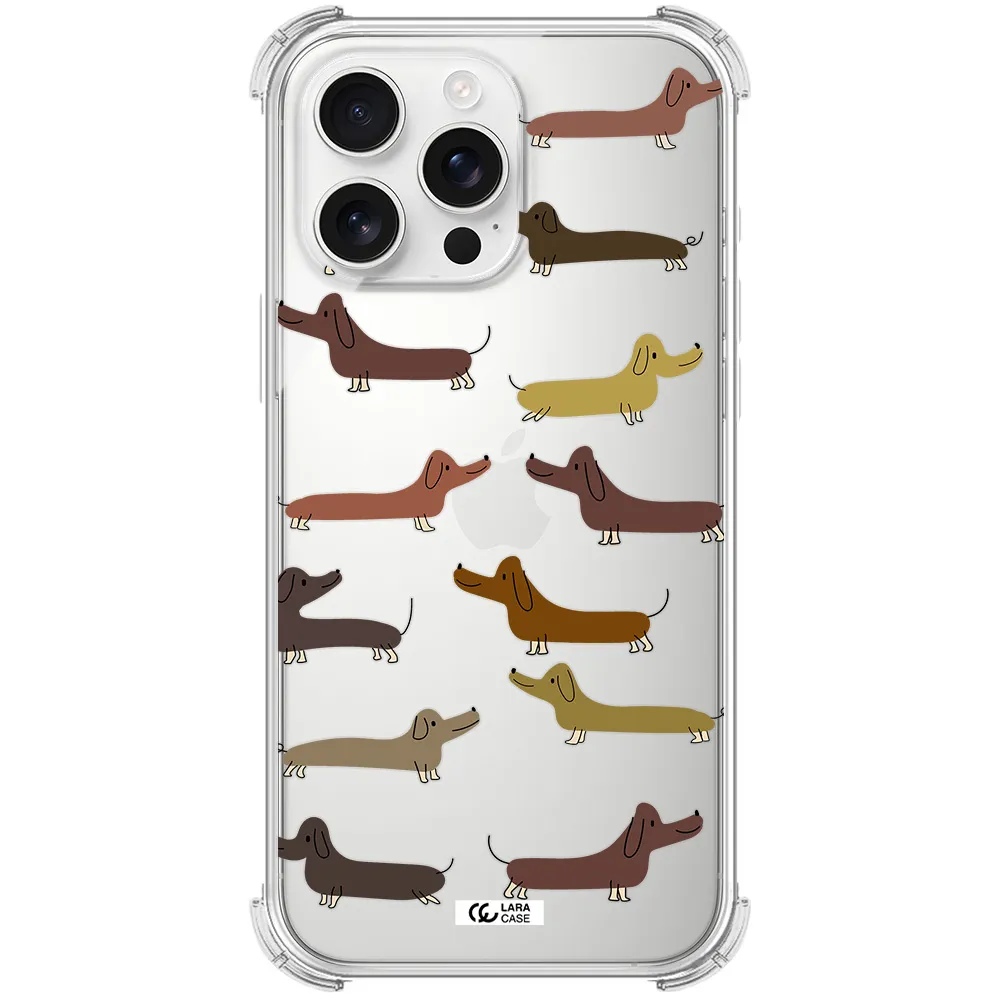 Dachshund Dogs Apple Iphone 16 Pro Max Clear Pc Case