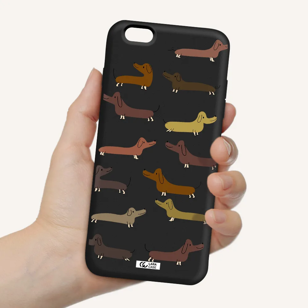 Dachshund Dogs Apple iPhone 6 plus Silicone black Case