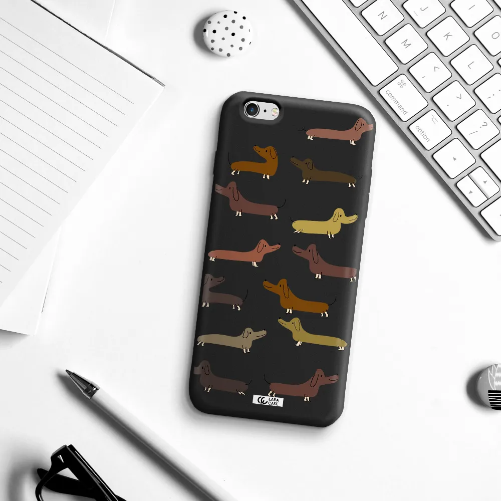 Dachshund Dogs Apple iPhone 6 plus Silicone black Case