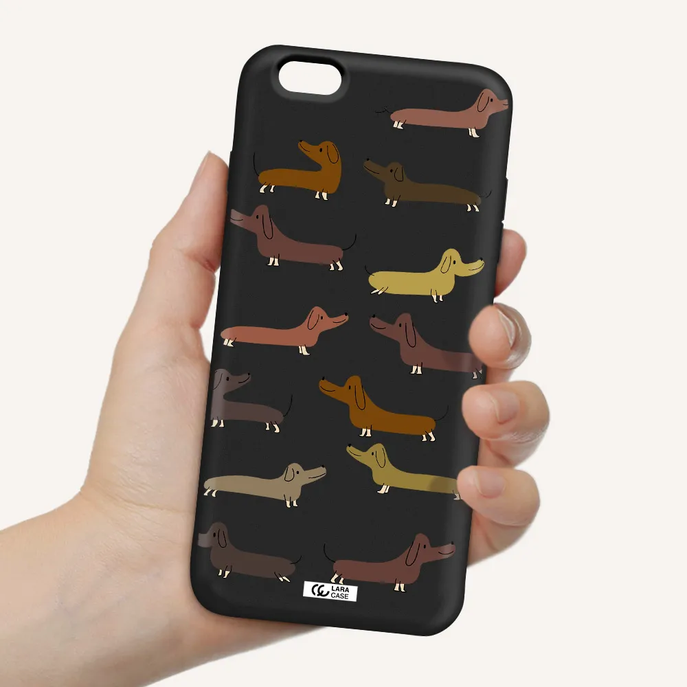 Dachshund Dogs Apple iPhone 6 s plus Silicone black Case
