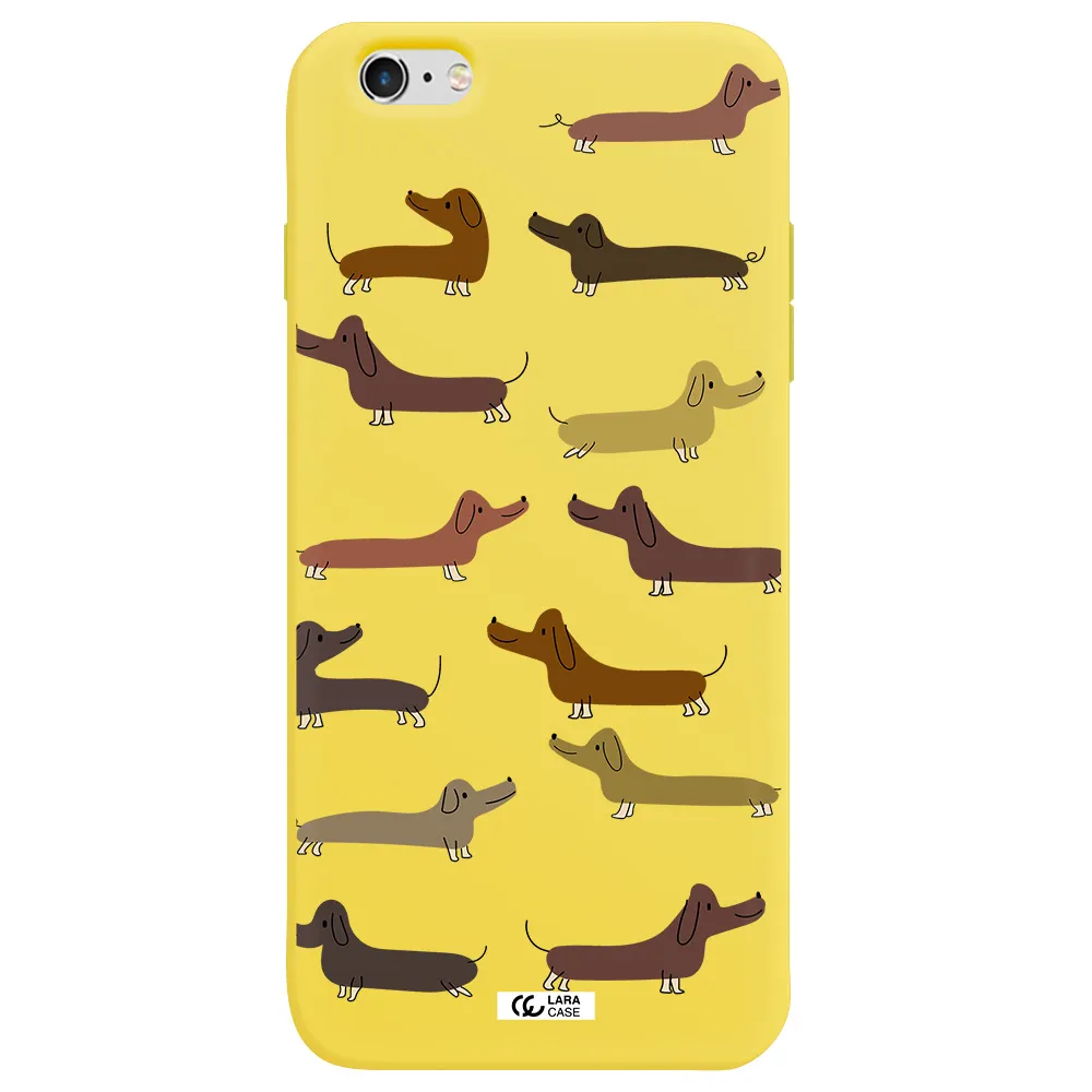 Dachshund Dogs Apple iPhone 6 s plus Silicone canary yellow Case