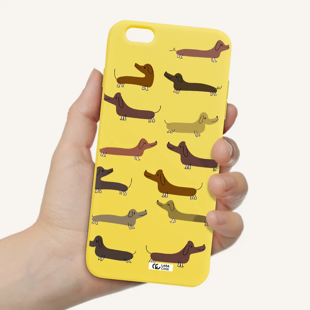 Dachshund Dogs Apple iPhone 6 s plus Silicone canary yellow Case
