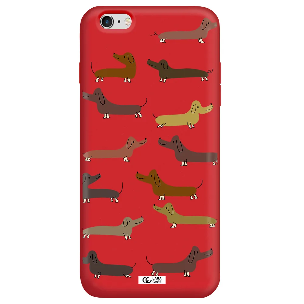 Dachshund Dogs Apple iPhone 6 s plus Silicone Imperial Red Case