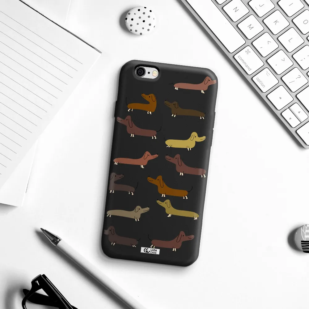 Dachshund Dogs Apple iPhone 6 Silicone black Case