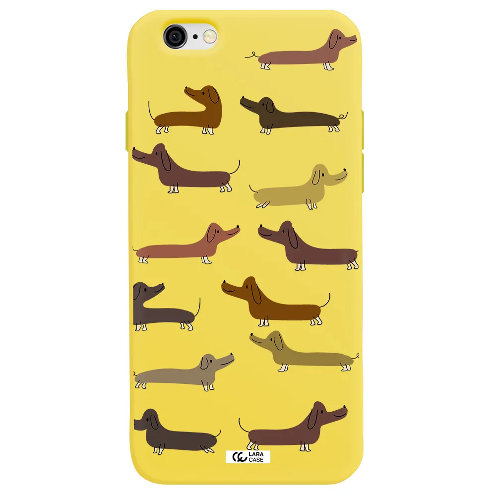 Dachshund Dogs Apple iPhone 6 Silicone canary yellow Case