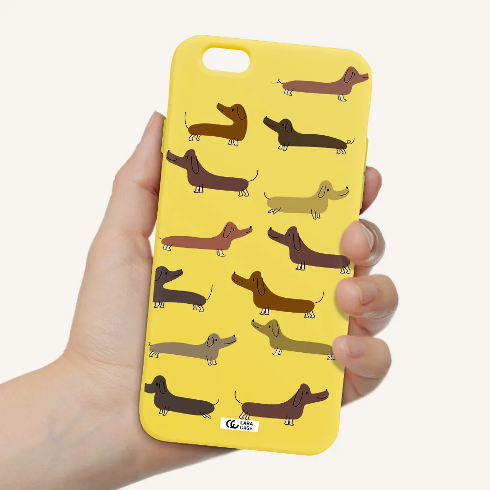 Dachshund Dogs Apple iPhone 6 Silicone canary yellow Case
