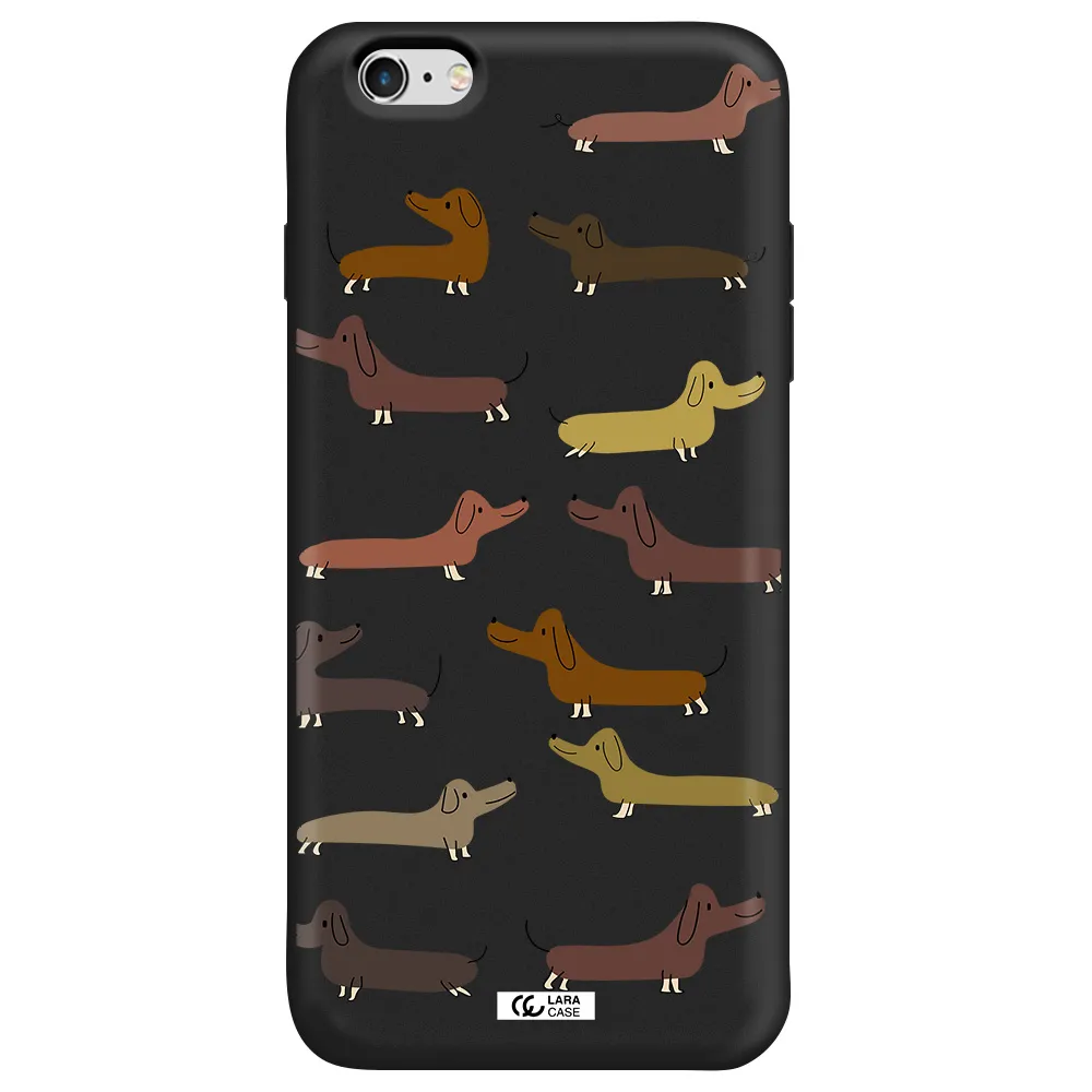 Dachshund Dogs Apple iPhone 6S Silicone black Case