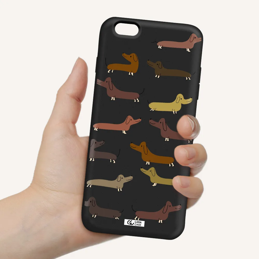 Dachshund Dogs Apple iPhone 6S Silicone black Case