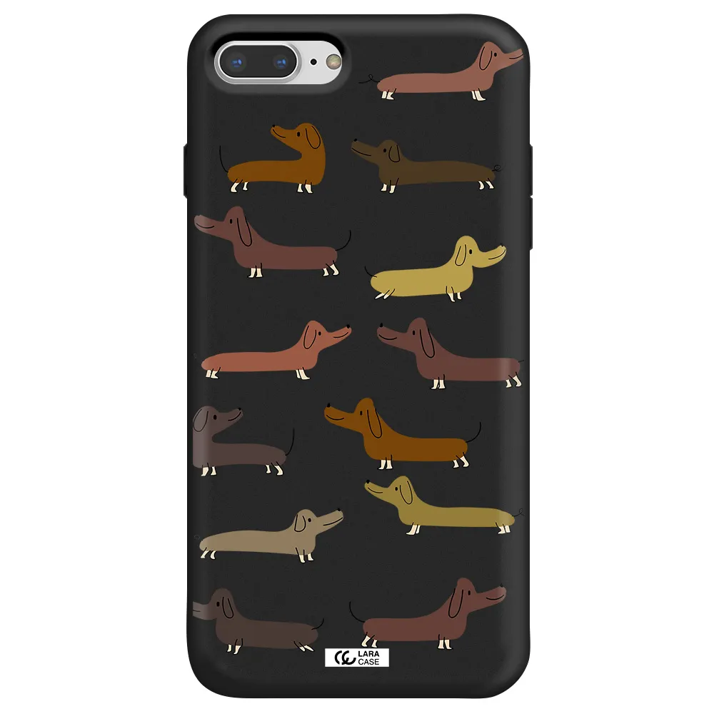 Dachshund Dogs Apple iPhone 7 plus Silicone black Case