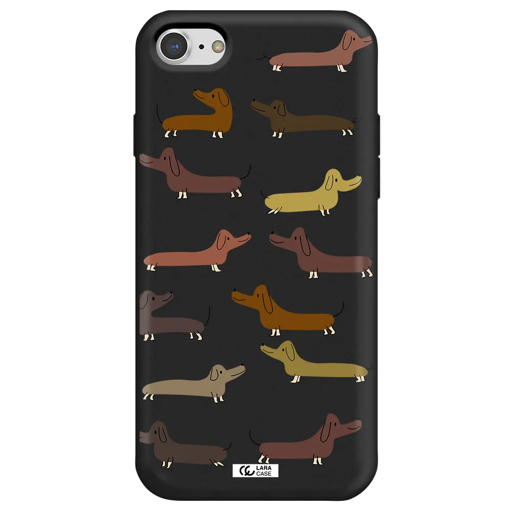 Dachshund Dogs Apple iPhone 7 Silicone black Case