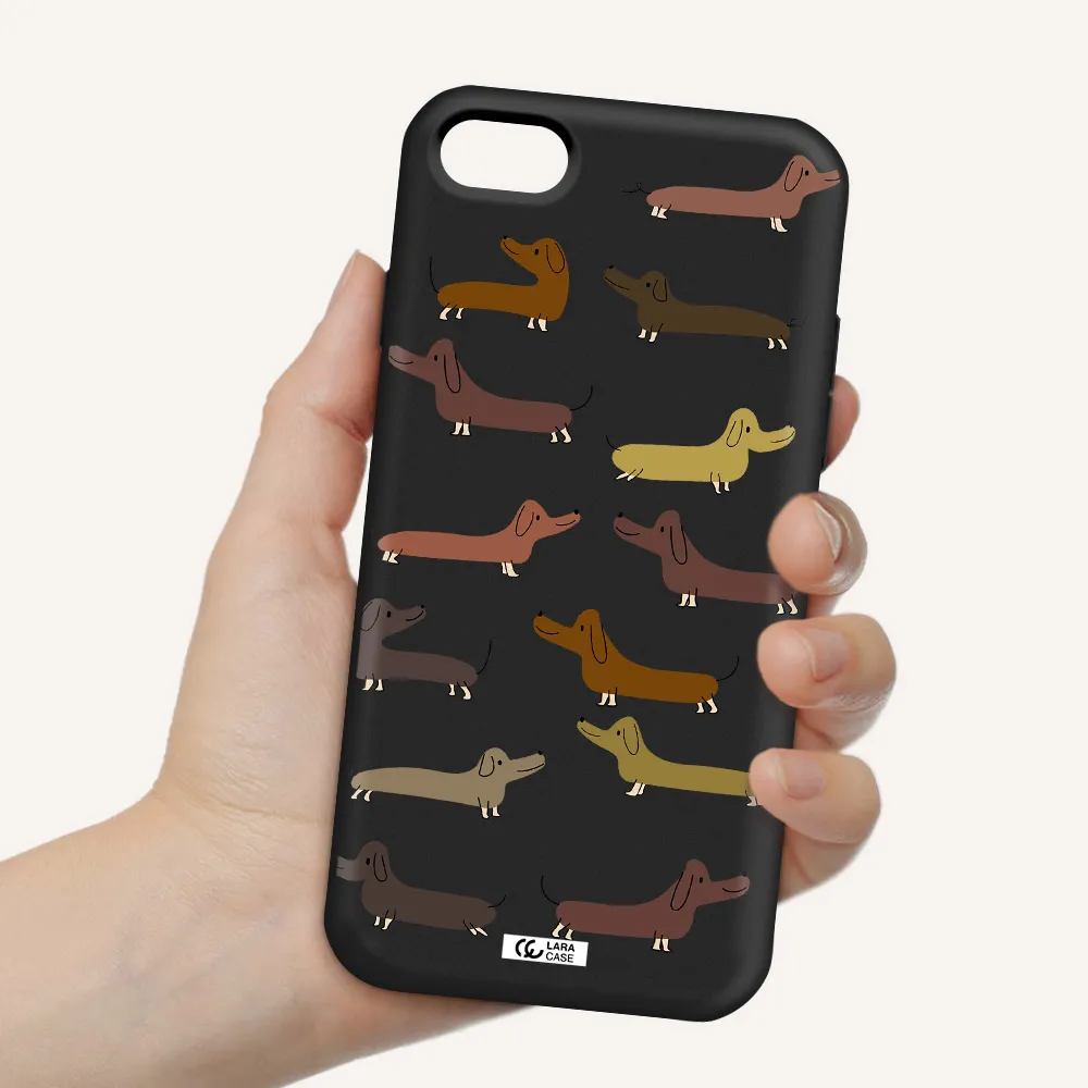 Dachshund Dogs Apple iPhone 7 Silicone black Case