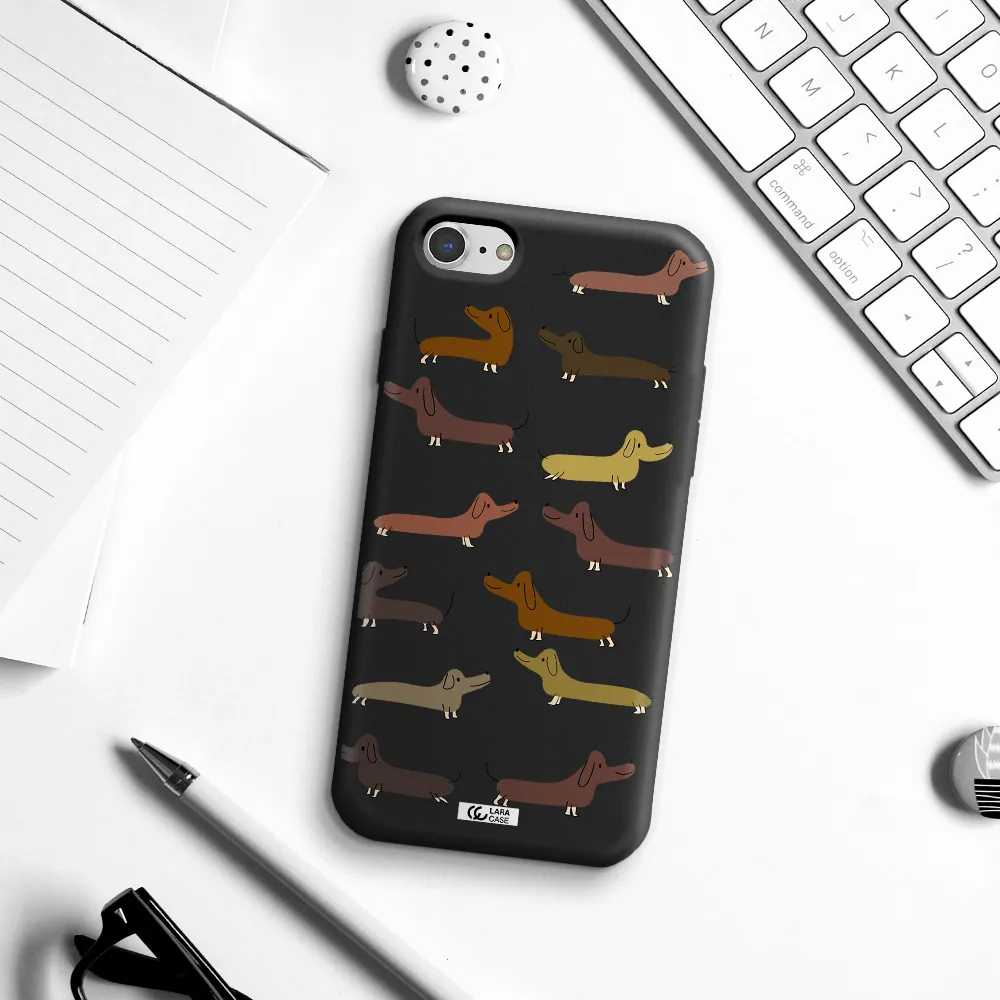 Dachshund Dogs Apple iPhone 7 Silicone black Case