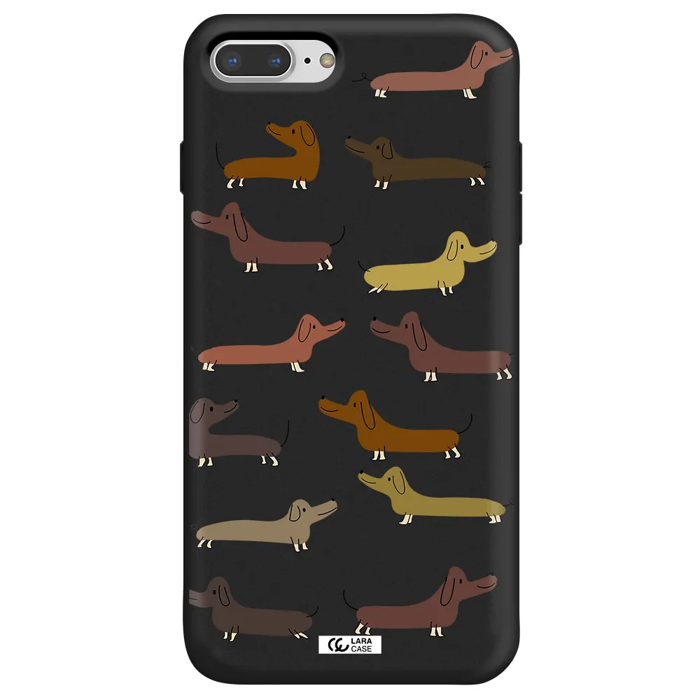 Dachshund Dogs Apple iPhone 8 plus Silicone black Case