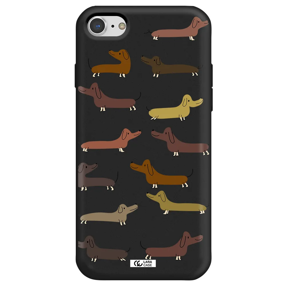 Dachshund Dogs Apple iPhone 8 Silicone black Case