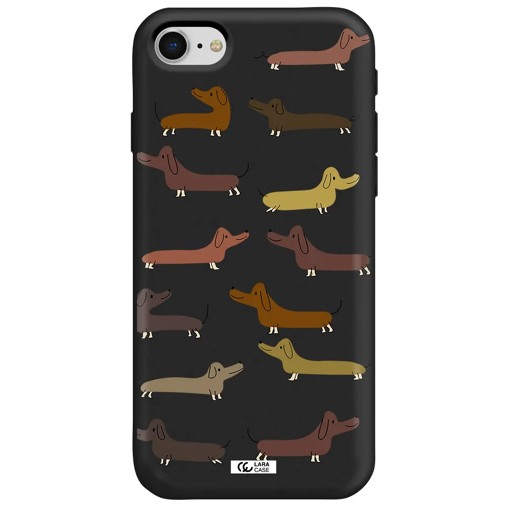 Dachshund Dogs Apple iPhone se 2020 Silicone black Case