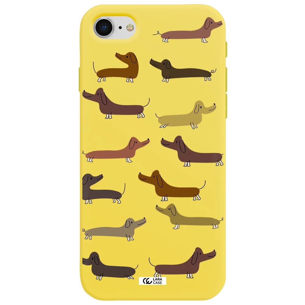 Dachshund Dogs Apple iPhone se 2020 Silicone canary yellow Case