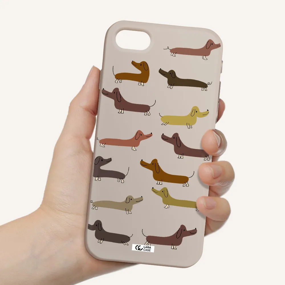 Dachshund Dogs Apple iPhone se 2020 Silicone Stone Case