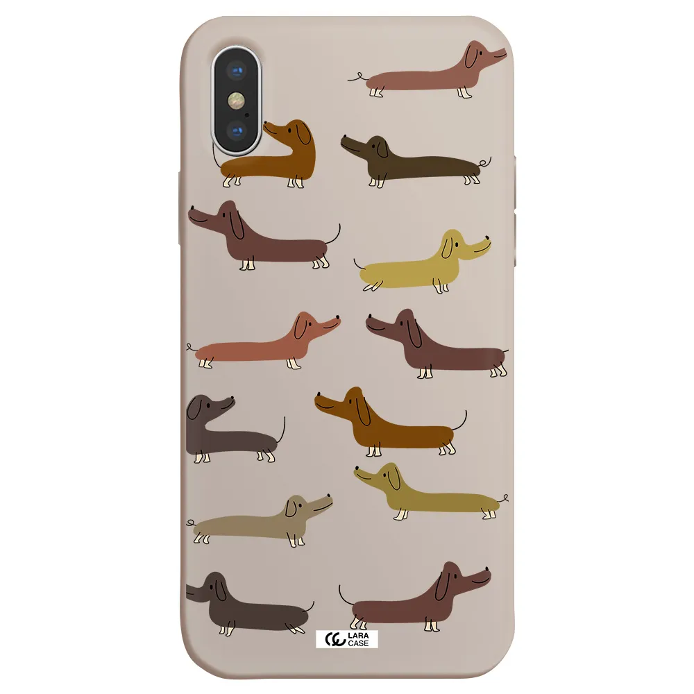 Dachshund Dogs Apple iPhone X Silicone Stone Case