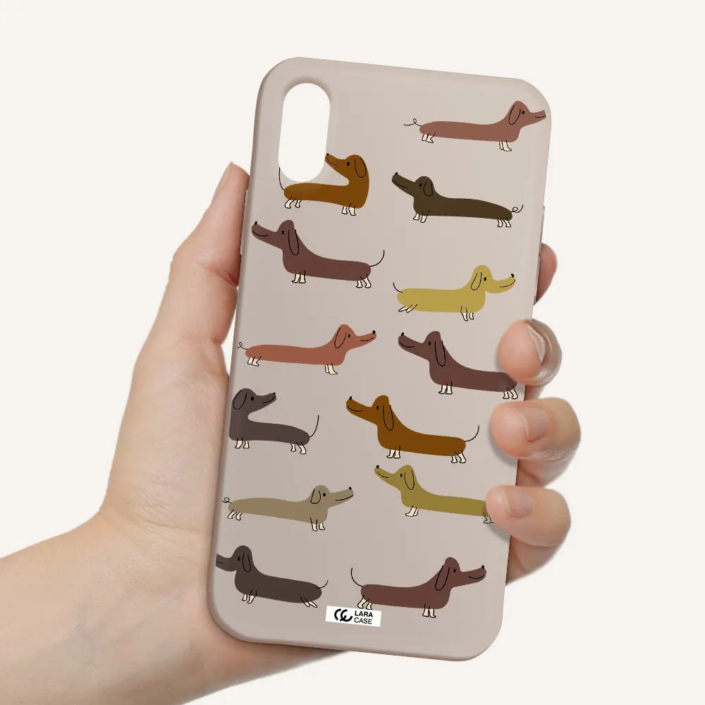 Dachshund Dogs Apple iPhone X Silicone Stone Case