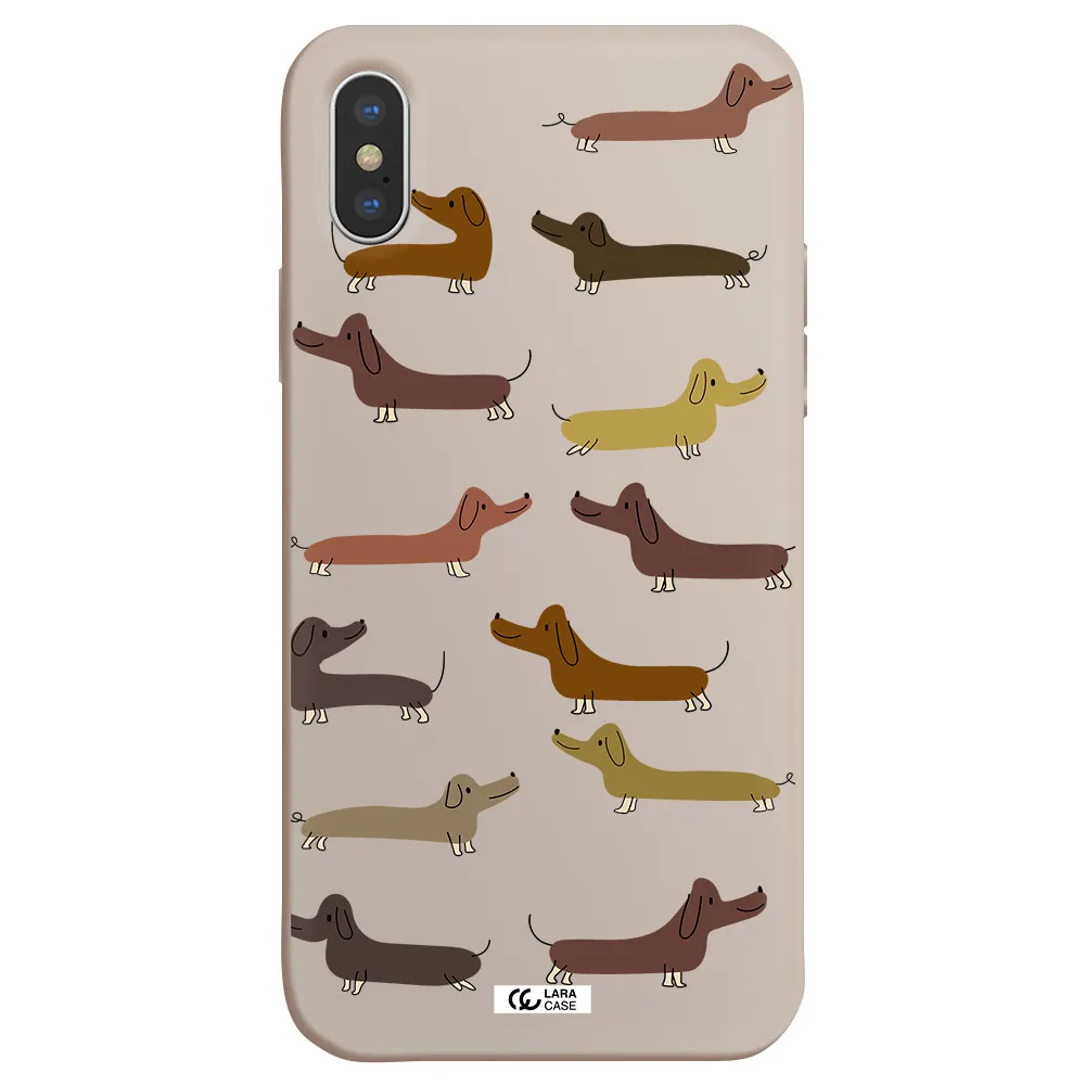 Dachshund Dogs Apple iPhone XS Silicone Stone Case