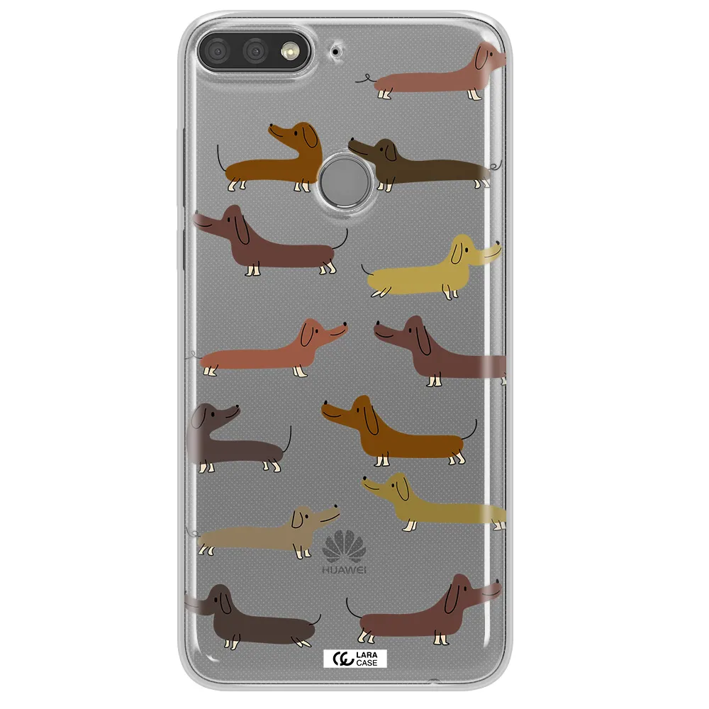 Dachshund Dogs Huawei Y7 Prime 2018 Clear TPU Case