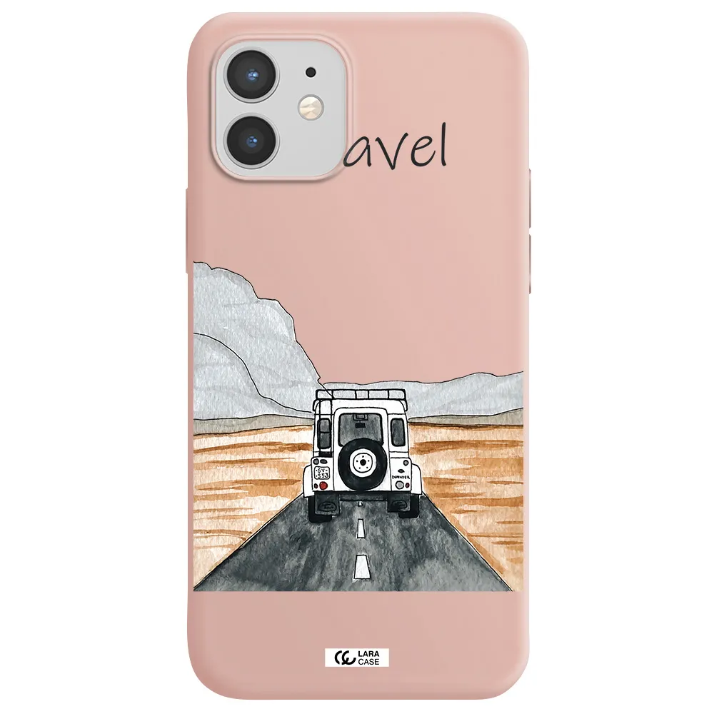 Off-Road Travel Apple iPhone 12 Silicone pastel pink Case