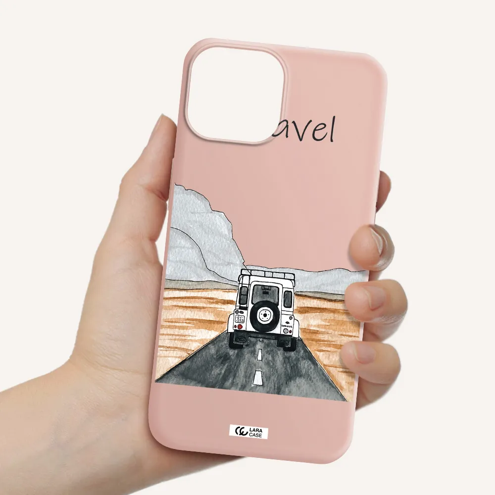 Off-Road Travel Apple iPhone 13 Silicone pastel pink Case