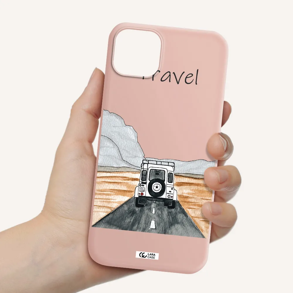Off-Road Travel Apple iPhone 14 plus Silicone pastel pink Case