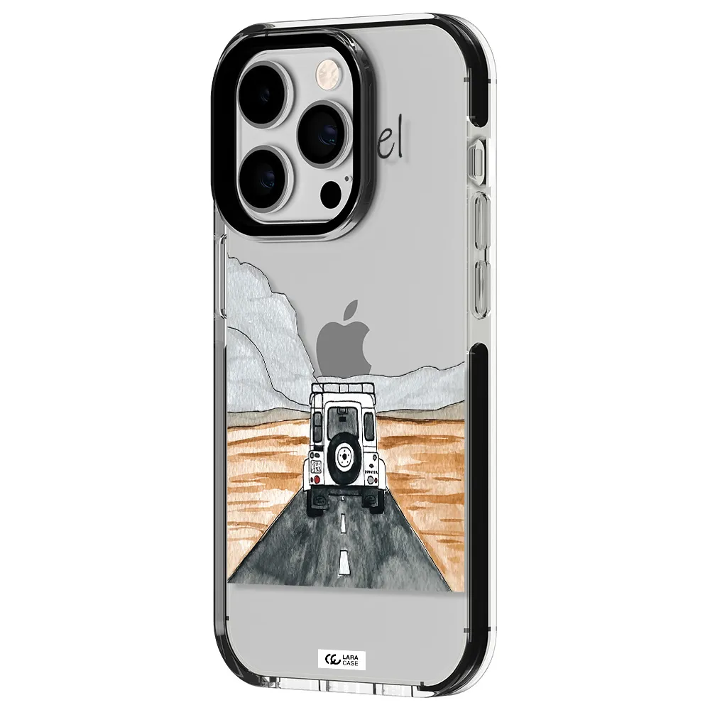 Off-Road Travel Apple iPhone 14 pro impact black border Case