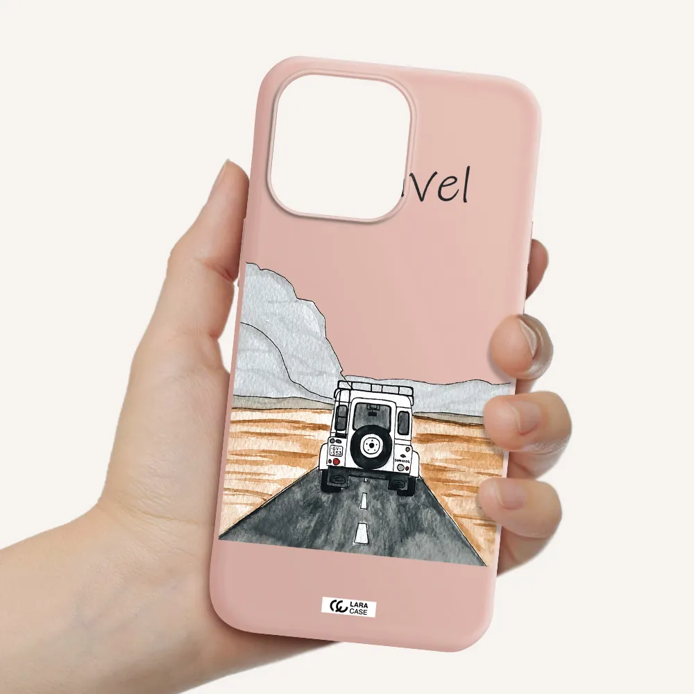 Off-Road Travel Apple iPhone 14 pro Silicone pastel pink Case