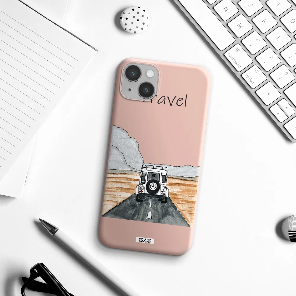 Off-Road Travel Apple iPhone 14 Silicone pastel pink Case