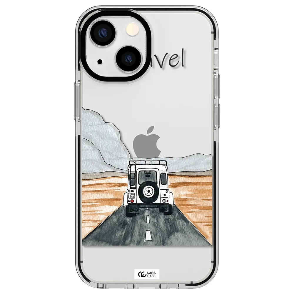 Off-Road Travel Apple iPhone 15 impact black border Case