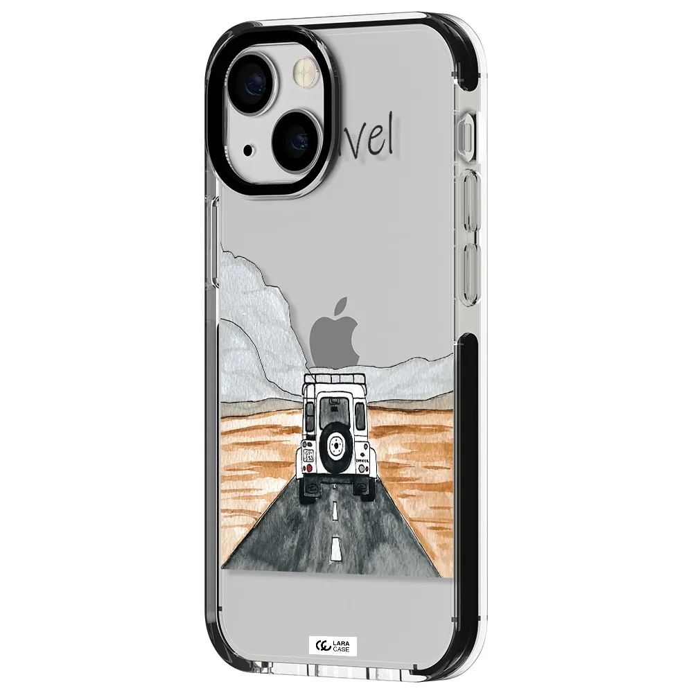 Off-Road Travel Apple iPhone 15 impact black border Case