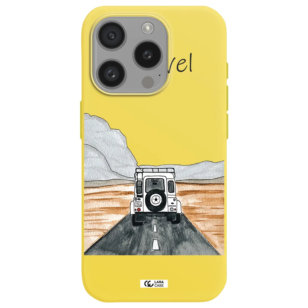 Off-Road Travel Apple Iphone 15 Pro Silicone Canary Yellow Case
