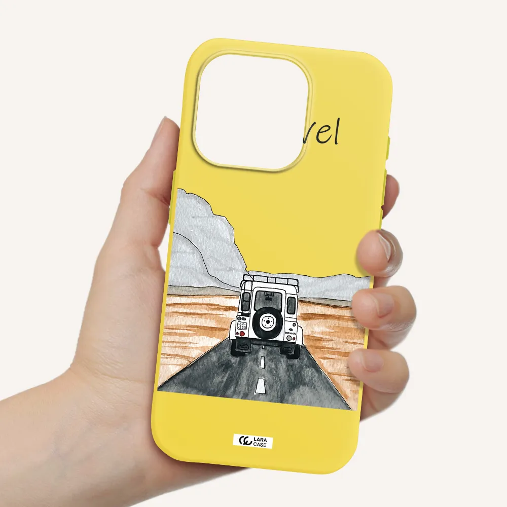 Off-Road Travel Apple Iphone 15 Pro Silicone Canary Yellow Case