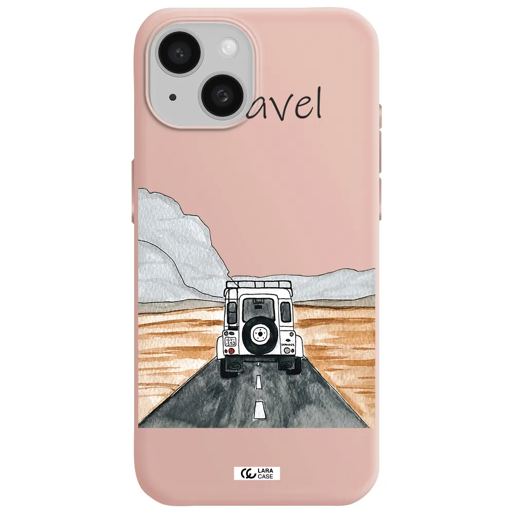 Off-Road Travel Apple Iphone 15 Silicone Pastel Pink Case