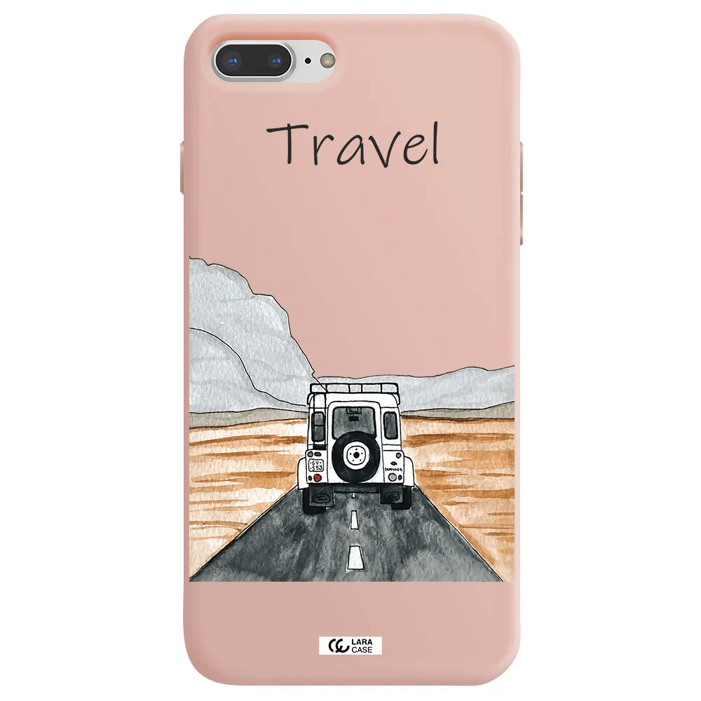 Off-Road Travel Apple iPhone 8 plus Silicone pastel pink Case