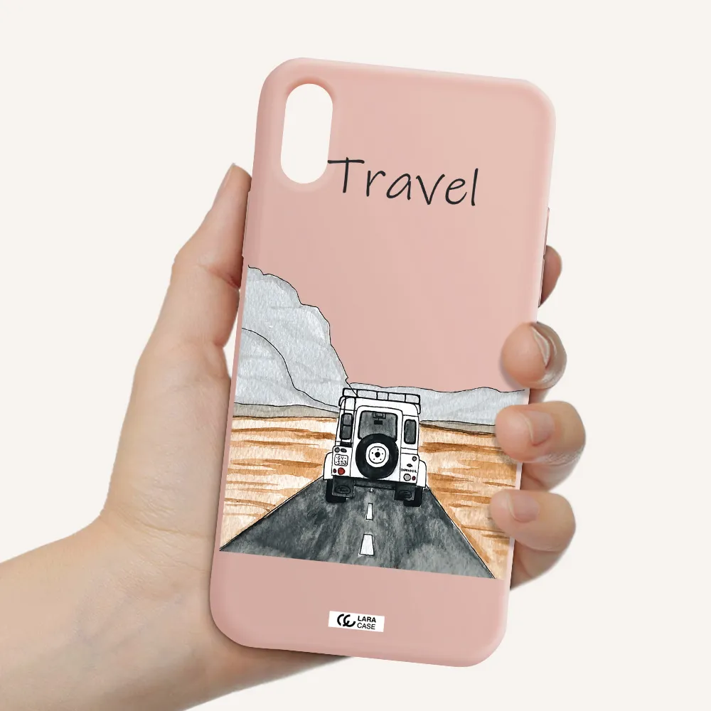 Off-Road Travel Apple iPhone X Silicone pastel pink Case