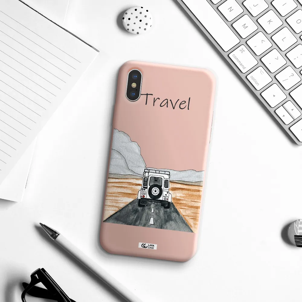 Off-Road Travel Apple iPhone X Silicone pastel pink Case