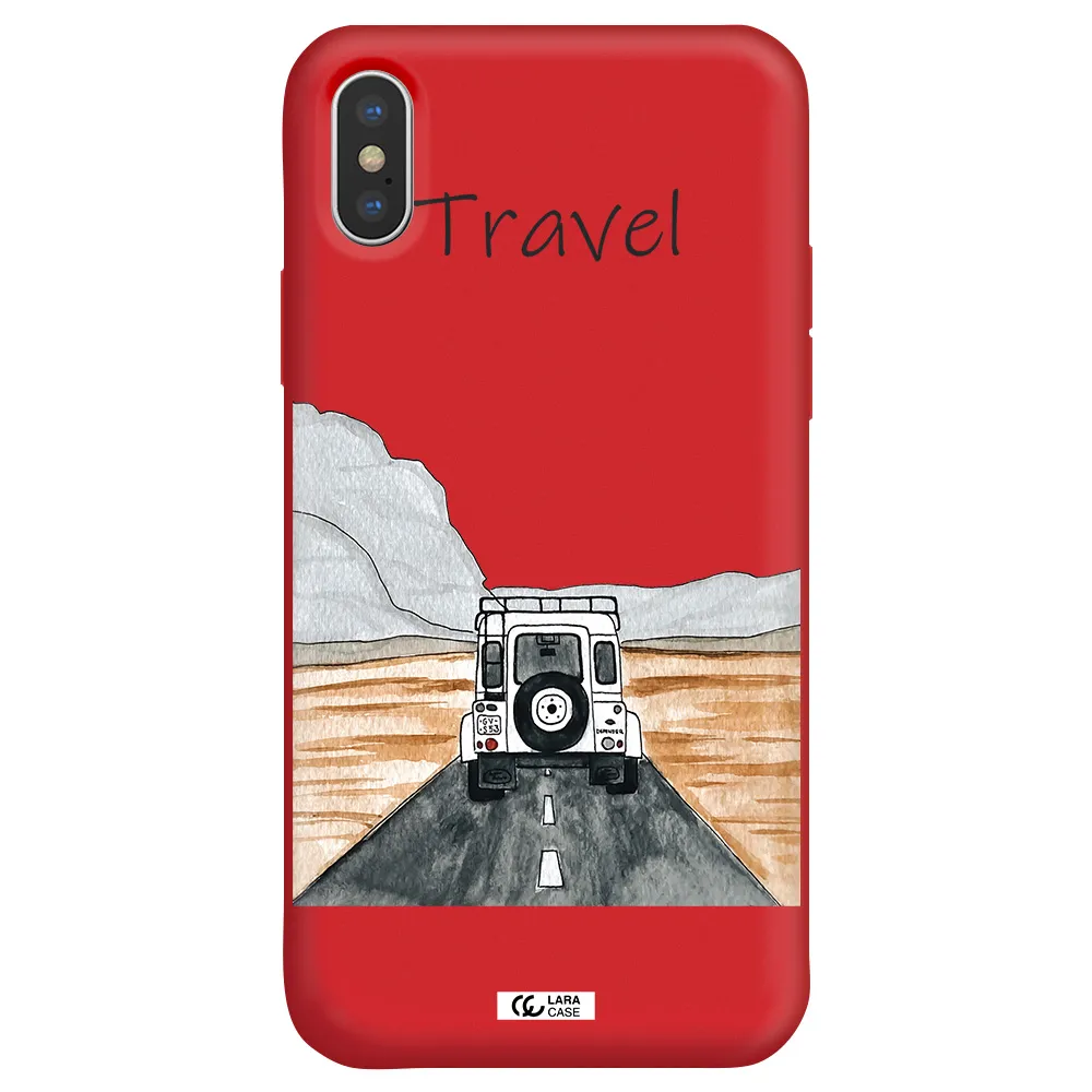 Off-Road Travel Apple iPhone XS Silicone Imperial Red Case