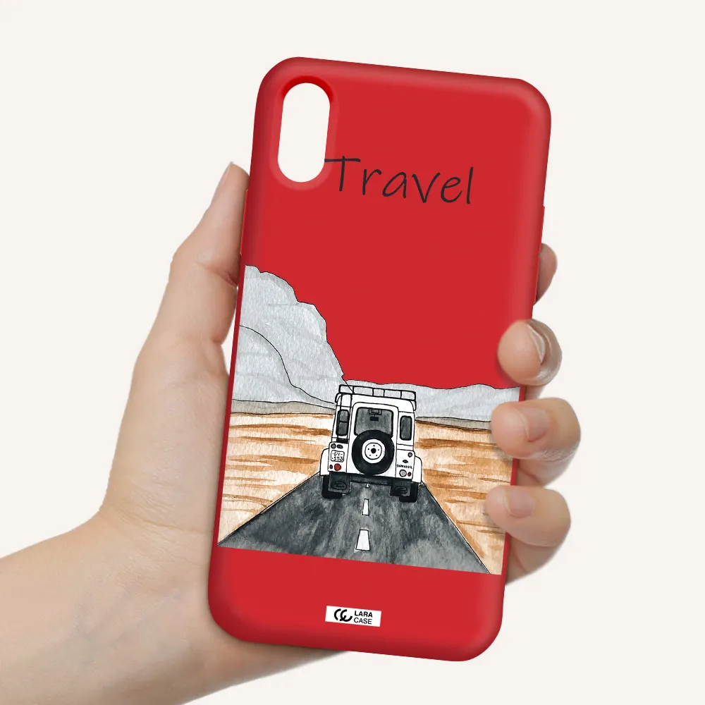 Off-Road Travel Apple iPhone XS Silicone Imperial Red Case
